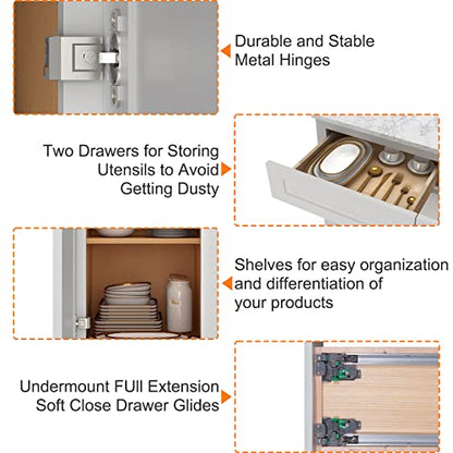 18" Shaker Dove Base Cabinet - Euro-Style Kitchen Storage with Soft-Close Technology | Premium HDF Construction