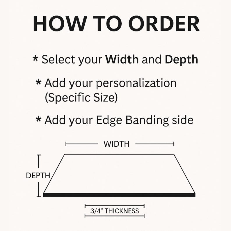 Custom 3/4" Thick White Melamine Shelf | Cut to Size | Kitchen, Bath, Closet & More