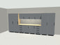 16 ft full bay garage cabinet system in gray with maple workbench, lockers and LED lighting